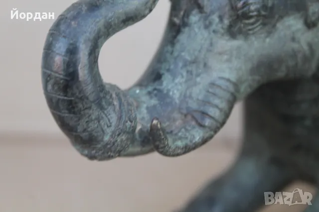 Месингова фигура ''Слон'', снимка 5 - Антикварни и старинни предмети - 47471100