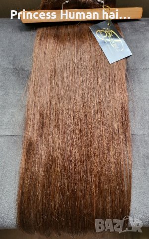 👑100%естествена коса с клипси 62 см 100 гр👑, снимка 3 - Аксесоари за коса - 42210644