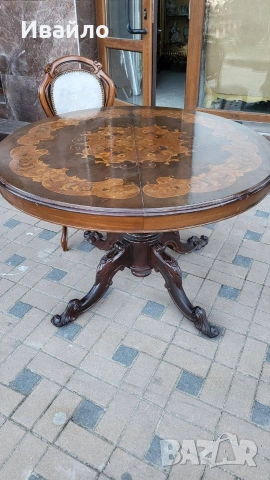 Трапезна маса със 6 броя столове , снимка 3 - Маси - 53839521