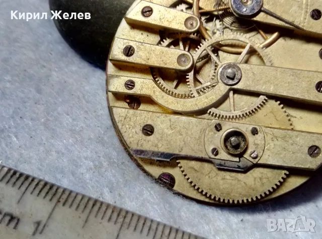 МЕХАНИЗЪМ с РИМСКИ ПОРЦЕЛАНОВ ЦИФЕРБЛАТ от СТАР РЯДЪК МОДЕЛ ШВЕЙЦАРСКИ ДЖОБЕН ЧАСОВНИК 49689, снимка 3 - Антикварни и старинни предмети - 48561701