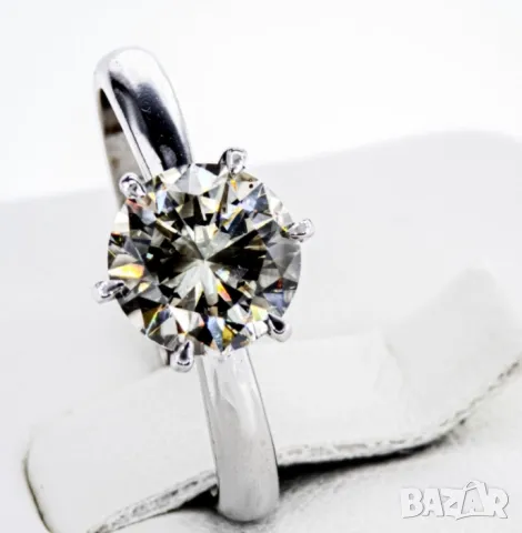 Дамски пръстен с огромен 💯 % ЕСТЕСТВЕН диамант 2,01 карата.СЕРТИФИКАТ , снимка 3 - Пръстени - 49108536