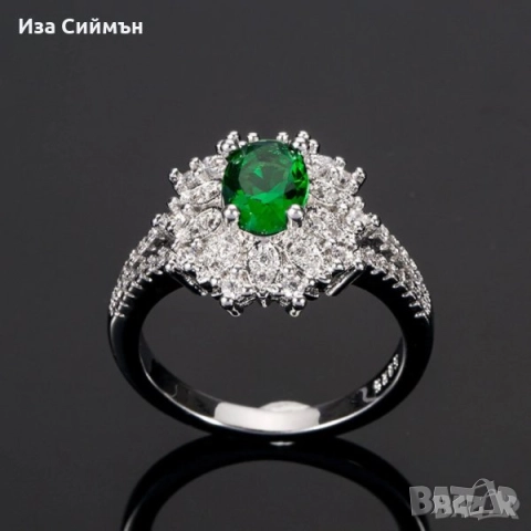 Сребърни пръстени с марказит, рубин, изумруд, сапфири, кристали, аметист, смарагд,, снимка 3 - Пръстени - 34818980