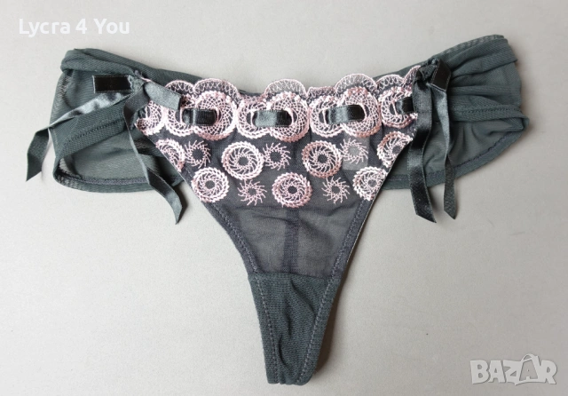 XS/S сиви луксозни прашки с розова бродерия