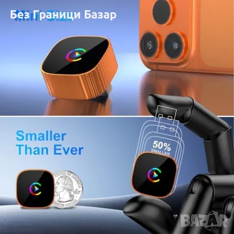 Нов CarPlay Wireless адаптер за iPhone 1080P USB-C USB-A бърза връзка кола телеон Айфон, снимка 4 - Друга електроника - 56216186