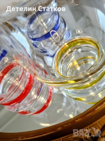 Комплект ретро стъклени чаши 4 бр., снимка 6 - Сервизи - 53309478