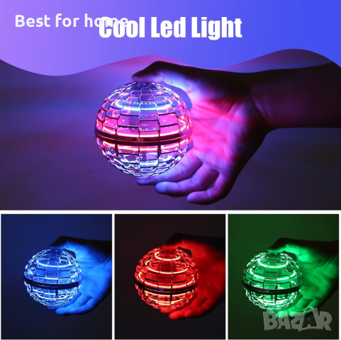 LED летяща топка Flynova Pro, Акумулаторна с USB, Червена Синя, снимка 4 - Влакчета, самолети, хеликоптери - 44781987