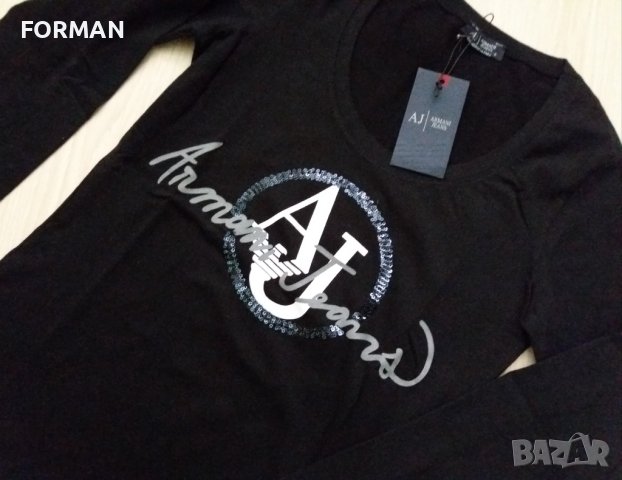 Оригинална черна блуза с надпис от пайети , снимка 1