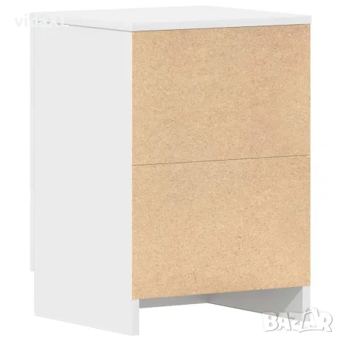vidaXL Нощно шкафче, бяло, 38x35x56 см, инженерно дърво, снимка 8 - Шкафове - 56147711