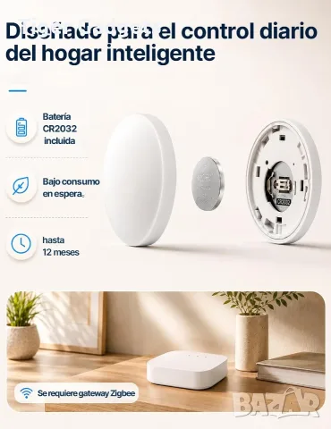 MOES Zigbee Push Button – безжичен бутон за 3 смарт сцени, снимка 8 - Смарт домашни устройства (Smart Home) - 56010538