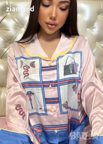 Комплект луксозна пижама сатен, снимка 4 - Пижами - 45709697