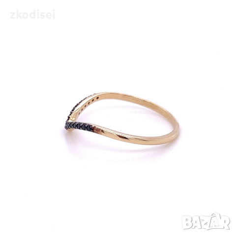 Златен дамски пръстен 0,98гр. размер:56 14кр. проба:585 модел:22482-1, снимка 3 - Пръстени - 44618013
