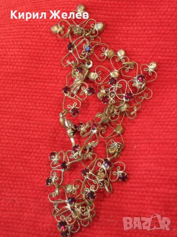 СТАРИННА БРОНЗОВА ПОСРЕБРЕНА АРТ НУВО ОГЪРЛИЦА с ФАСЕТИРАН ГРАНАТ РЪЧНА ФИЛИГРАННА ИЗРАБОТКА 38456, снимка 17 - Антикварни и старинни предмети - 41395958