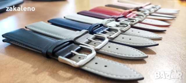GL05 Кожена каишка за Apple Huawei Samsung Galaxy Watch Xiaomi Garmin, снимка 2 - Резервни части за телефони - 53196401