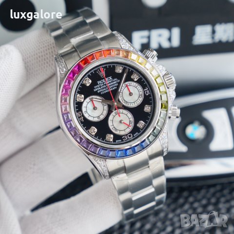 Mъжки часовник Rolex Daytona Cosmograph Rainbow Silver с автоматичен механизъм, снимка 2 - Мъжки - 41876350