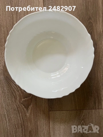 Бяла купа за салата, снимка 5 - Чинии - 53690846