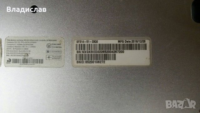 Acer Swift 3 SF314-51 на части, снимка 6 - Части за лаптопи - 39441440