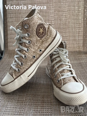 Скъпи златисти кецове CONVERSE оригинал, снимка 7 - Кецове - 50477480