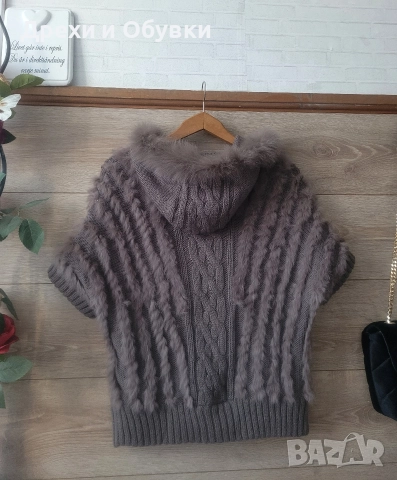 Елек естествен косъм лисица и вълна , снимка 10 - Елеци - 52627930