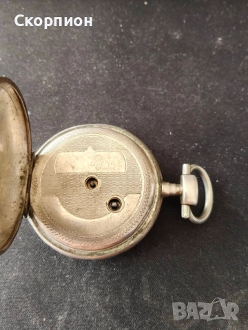 Швейцарски СРЕБЪРЕН джобен часовник 1900г. с ключе - 10 РУБИНА ПРОМОЦИЯ, снимка 9 - Джобни - 48835206