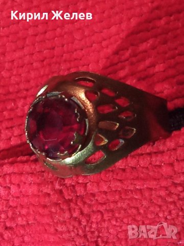 СТАРИНЕН МЕСИНГОВ АЖУРЕН МАЙСТОРСКИ СКЪПОЦЕНЕН ПРЪСТЕН с ГОЛЯМ ЮВЕЛИРНО ФАСЕТИРАН ГРАНАТ 27156, снимка 15 - Антикварни и старинни предмети - 36772038