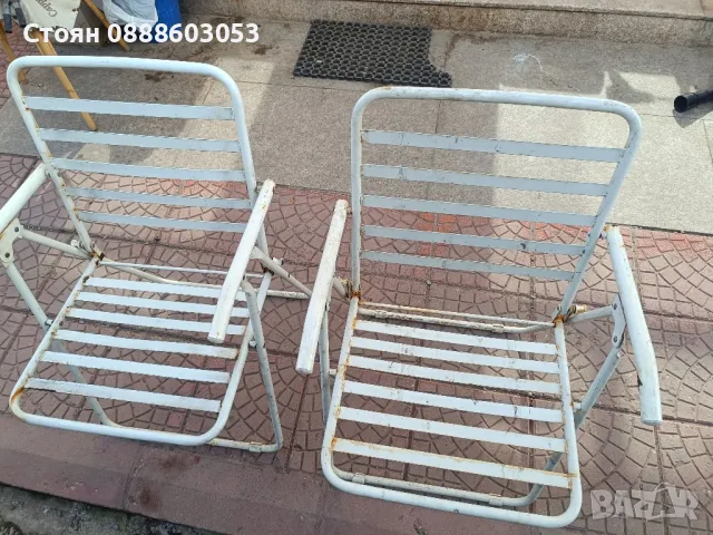 Сгъваеми метални градински столове внос от Италия , снимка 2 - Градински мебели, декорация  - 50355158