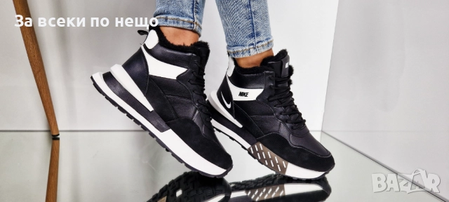 Nike Дамски Черни Зимни Боти Найк Код V9, снимка 2 - Дамски боти - 52423650