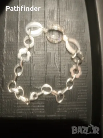 Дамска сребърна гривна с циркони сребро, снимка 5 - Гривни - 44673448