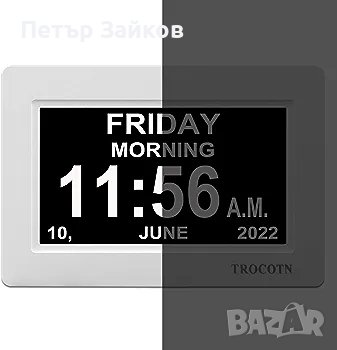 TROCOTN 7-инчов цифров часовник, календар, снимка 2 - Друга електроника - 42437033