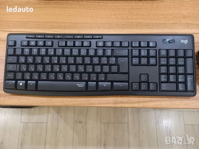 Комплект безжична мишка и клавиатура Logitech MK295/лоджитек безшумни , снимка 2 - Клавиатури и мишки - 42676656