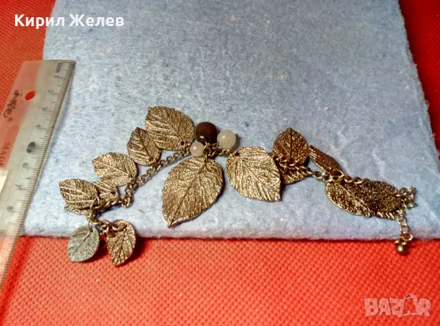 ЕФЕКТНА ЗЛАТИСТА ФЛОРАЛНА ВИНТИДЖ АРТ СТИЛ ГРИВНА 47449, снимка 6 - Гривни - 47336452