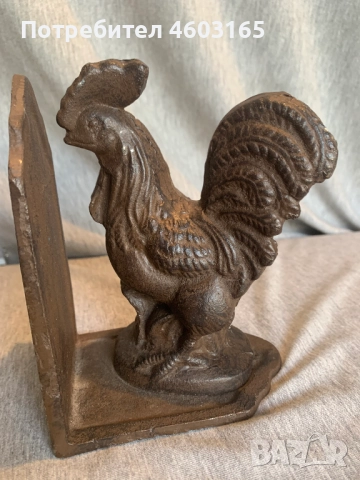 чугунен стопер за книги петел , снимка 2 - Антикварни и старинни предмети - 52921708