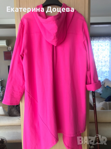 Цикламен дълъг асиметричен суичър, снимка 6 - Суичъри - 36430690