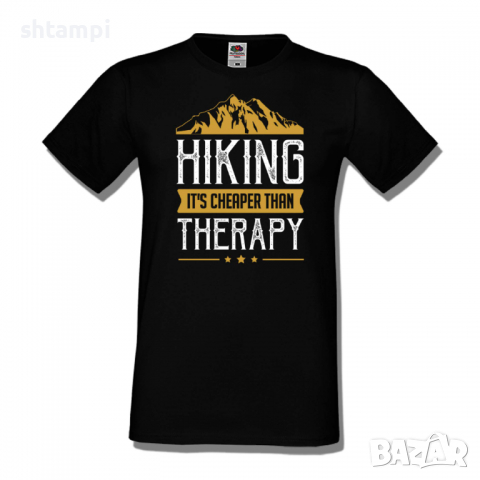 Мъжка тениска Hiking It's Cheaper Than Therapy,Къмпинг,Планина,Изненада,Подарък,Поход,Връх,Хижа,, снимка 9 - Тениски - 36351931