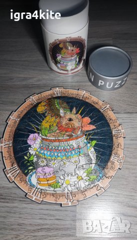 Катерица | Дървен пъзел часовник с части на животни / 9 модела, снимка 7 - Игри и пъзели - 39376325