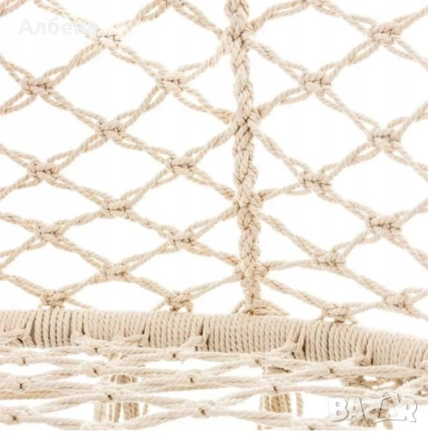 Двойна бежова градинска люлка за двама с възглавници, снимка 3 - Градински мебели, декорация  - 53479846