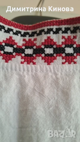 мъжка риза памук със българска ръчна бродерия и на ръкавите , снимка 4 - Тениски - 50772103