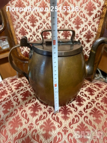 Античен стар масивен меден чайник, снимка 7 - Други ценни предмети - 53247080