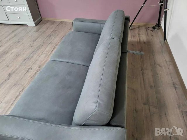 Тъмно сив диван от плат с функция сън "Myriad", снимка 11 - Дивани и мека мебел - 42514415