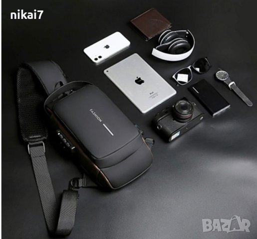 мъжка чанта непромокаема паласка многофункционална мотор USB слот, снимка 7 - Чанти - 42072653