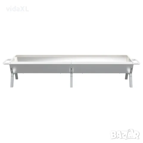 vidaXL Тава за барбекю, сребриста, 158x42x31 см, неръждаема стомана, снимка 4 - Барбекюта - 56146725