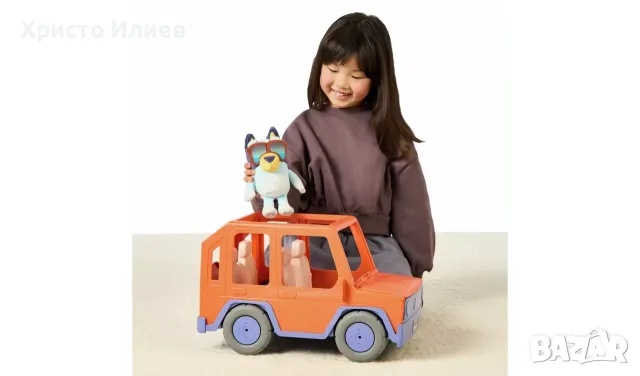 Голяма кола с Плюшена играчка Блуи Bluey , снимка 10 - Коли, камиони, мотори, писти - 55986564