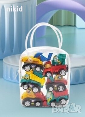 6 бр Багери багер кран строителни машини подвижни гуми пластмасови PVC фигурки играчки декор торта, снимка 4 - Коли, камиони, мотори, писти - 41500192