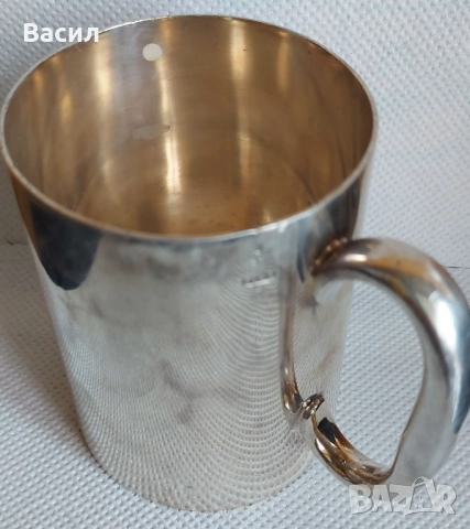 СТАРА АНГЛИЙСКА ПОСРЕБРЕНА МЕРИТЕЛНА ЧАША 1 ПИНТА, снимка 4 - Антикварни и старинни предмети - 51499655