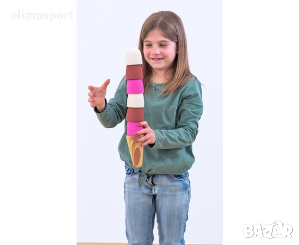 Балансираща игра Сладоледена кула 2 кофички за сладолед и 12 топки. , снимка 5 - Играчки за стая - 52182808