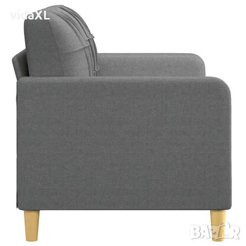 vidaXL 2-местен диван, тъмносив, 140 см, плат, снимка 4 - Дивани и мека мебел - 56147313