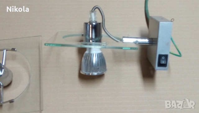 Аплици - лампи за стена 2бр. метал и стъкло и цокъл GU10, снимка 14 - Лампи за стена - 36072126