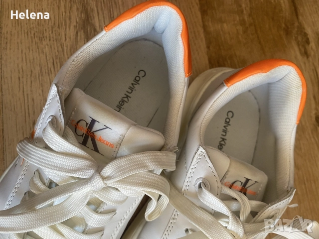 Дамски кожени маратонки сникърси Calvin Klein Jeans (Оригинал) размер 37,5-38, снимка 7 - Маратонки - 56114872