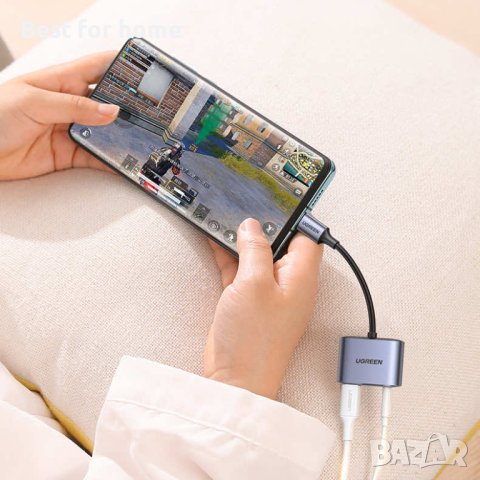Ugreen USB - C към 3,5 mm аудио адаптер със захранване (сив) (CM231/60164), снимка 2 - Друга електроника - 41961433