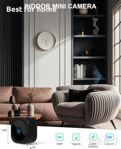 WiFi вътрешна охранителна камера с нощно виждане, детектор на движение, широкоъгълен обхват, снимка 5 - Други - 51822975