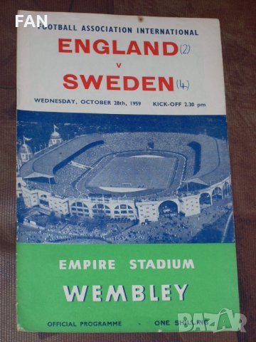 Англия - Швеция, Италия 1959 г., Югославия 1960 г., Мексико 1961 г. оригинални футболни програми, снимка 2 - Фен артикули - 20543985